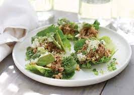 Spicy Mushroom Lettuce Cups With Cilantro Lime Creme Recipe Recipe Vegetarian Dishes Recipes Vegan Dishes