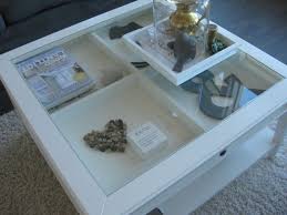 Love the idea of putting big coffee table books under the glass. 21 Liatorp Ideas