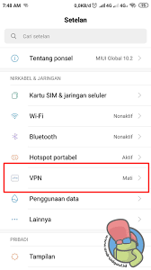 Setelah itu gulir ke bawah dan pilih opsi pengaturan vpn. Cara Setting Dan Menggunakan Vpn Bawaan Android