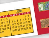 Calendars are easy to save as pdf document or print; Computer Desk Calendar Strips