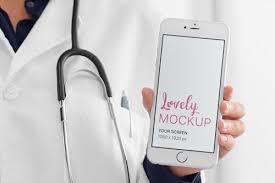 Iphone Mockup Featuring A Doctor Holding An Iphone 6 In Frontal View Lovely Mockups Iphone Mockup Mockup Iphone