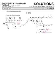 Simultaneous Equation Problems And Answers Tessshebaylo