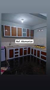 Harga ganit mentah 1,5m x 1 juta = 1,8 juta (hitung meter persegi)) jasa potong rp. Naf Alumunium Kitchen Set Acp Coklat Tua Harga Sesuai Facebook