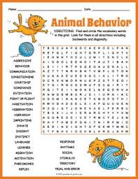 Animal Behavior For Kids Animal Behavior Activities Animal Behavior Kids Worksheets Printables Word Find