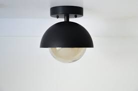 Smoked Dome Flush Mount Lighting With Glass Globe Industrial Modern Wall Sconce Ceilin Industrial Modern Wall Sconce Modern Wall Sconces Modern Black Lighting