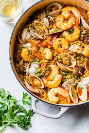 Weeknight Clam And Shrimp Seafood Paella Skinnytaste Recipe Seafood Paella Skinny Taste Recipes Paella Recipe
