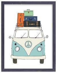 The Peace Van On The Road Art Print In 2020 Bus Art Vw Art Art