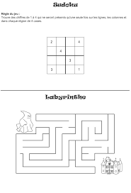 jeux a imprimer sudoku labyrinthe de logique coloriage pouliche bleu et mer