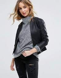 Vila Leather Look Jacket Leather Jacket Fashion Leather Look Jackets