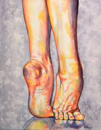Watercolour Dancers Feet Painting Foot Painting Dance Art Art Painting