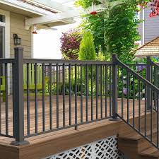 Freedom Versarail Classic 6 Ft X 3 In X 3 Ft Matte Bronze Aluminum Deck Rail Kit Square Balusters Included Assembly Required Lowes Com In 2021 Railings Outdoor Aluminum Decking Outdoor Stair Railing
