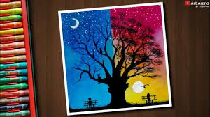 Sign up today & get started for free! Day And Night Scenery Drawing 2 With Oil Pastels Step By Step Youtube Oil Pastel Art Pastel Art Oil Pastel