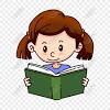Mewarnai gambar anak membaca buku membaca buku gambar kartun. 1