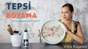 Ahsap Tepsi Boyama Pirinc Dekopaj Nasil Yapilir Vera Kayador Youtube