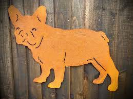 An aluminum scored painting, this handmade art will appeal to all wildlife lovers. Small Rustic Exterior French Bulldog Frenchie Dog Garden Wall House Gate Sign Hanging Metal Art Dog Gift The Countryside Store