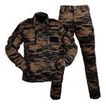 Vêtements de style militaire de police en camouflage noir résistant à la  déchirure OEM de protection de sécurité 729 Style