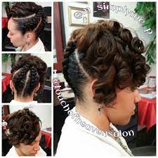Jumbo Braided Updo With Curls Natural Hair Www Touchofheavensalon Com Natural Hair Updo Natural Hair Styles Hair