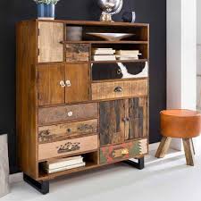 Highboard Aus Mangobaum Massivholz Braun Bunt Moebel Liebe Com Schrank Selber Bauen Bunte Mobel Highboard