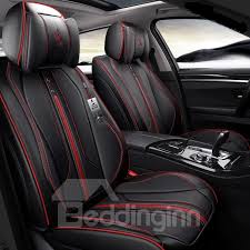 Two Gifts For Free Energetic Mixed Color Leather Stripes Design Sport Universal Fit Car Seat Cover With Leather Car Seat Covers Car Seat Cover Sets Car Seats