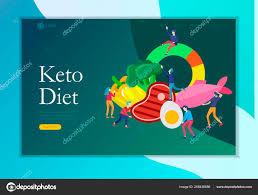 keto diet landing page template cartoon people characters