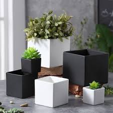 Buying a planter and a plinth can cost a lot of money but you can easily make your own using two different pots. Ceramic Pots European Square Large Creative Flower Pot Small Ceramic Container Planter Flower Pot Plant Pot Coffee Shop Bedroom Office Living Room Dining Room Decoration Wish