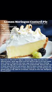 Lemon Meringue Custard Pie Very Easy To Make Meringue Pie Recipes Lemon Pie Recipe Condensed Milk Lemon Pie Recipe