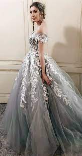 Browse gorgeous and affordable ball gown wedding dresses at milanoo. Princess Grey Tulle Ball Gowns Prom Dresses Off The Shoulder Graduation Party Gowns Chic A Line Prom Dresses With Silver Prom Dress Ball Dresses Princess Dress