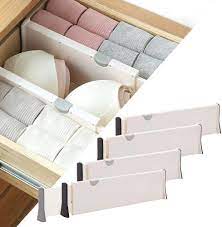 Check spelling or type a new query. Buy 4 Pack Adjustable Dresser Drawer Dividers Organizers Plastic Expandable Drawer Organization Separators For Kitchen Bedroom Closet Bathroom And Office Drawers Online In Indonesia B07zd9tg9m