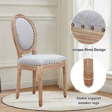 Flynn walnut parson chair set (3) $ 329 38 /carton $ 374.81. Buy Avawing Farmhouse Fabric Dining Room Chairs 4 Pcs French Chairs With Round Back Brown Wood Legs Oval Side Chairs For Dining Room Living Room Kitchen Restaurant Light Grey Online In Turkey B08sqqygv5