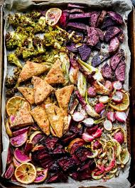 Roasted Vegetable And Tofu Sheet Pan Dinner Crowded Kitchen Recipe Sheet Pan Dinners Vegetable Dinners Easy Cooking Recipes