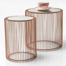 Mirrored Copper Side Tables Set Of 2 Copper Side Table Side Table Mirrored Side Tables