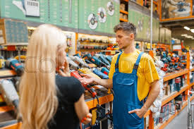 First is home depot, which is basically your average hardware store advertising how. Assistant And Female Purchaser In Stock Image Colourbox
