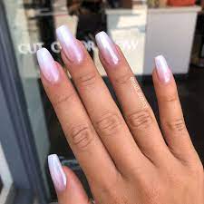 Ombre Nails With White Platinum Chrome Powder Yay Or Without Better Ombre Nails French Acrylic Nails Chrome Nails Designs