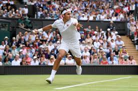 Roger federer was a bit wayward with one of shots in the first set against lucas pouille, with one fierce shot hitting the head of one of the ball boys. Roger Federer Switzerland Forehand Wimbledon 2019 Images Tennis Posters