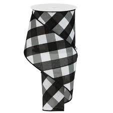 Black And White Plaid Ribbon Walmart Bold Check Royal Ribbon Size 4 Width 10 Yards Length Color White Black Grey Material Polyester Wire Edge Wreath Supplies Christmas Material Trendy Tree