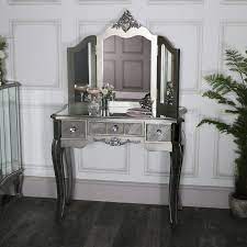 Wooden dressing tables may be painted, usually white or black, or may be polished and finished to celebrate the grain of the. Mirrored Dressing Table And Mirror Tiffany Range Melody Maison