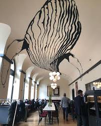 Invading Invading Classic Classic Coffee Coffee Whale Whale Cafe Spot Spot Big Big Abig Whale Inva Wall Design Wall Painting Large Scale Wall Art