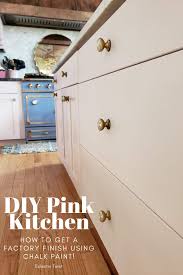Diy Pink Kitchen Cabinets How To Get A Factory Finish Using Chalk Paint Eclectic Twist Pink Kitchen Cabinets Pink Kitchen Using Chalk Paint