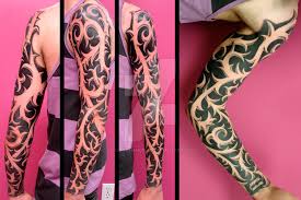 Rose tattoo rosetattooideas tattoos flower tattoos. Black Ink Thorns Tattoo On Man Left Full Sleeve By Nelson Daboud