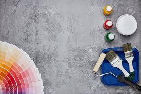 color palette guide and painting accessories paint brushes