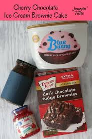 Easy Cherry Chocolate Ice Cream Brownie Cake Recipe Chocolate Chip Ice Cream Brownie Ice Cream Cake Tasting