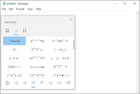 How To Input Kaomoji On Windows 10 Windows 10 Like Emoji Untitled Notepad