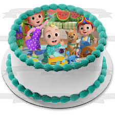 This little cake is cute, fun and oh so. Cocomelon Kids Tv Show J J Yoyo Tom Tom Edible Cake Topper Image Abpi A Birthday Place