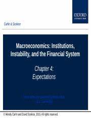 Carlinsoskice Ppt Ch04 Carlin Type Author Soskice Names Here Macroeconomics Institutions Instability And The Financial System Chapter 4 Expectations Course Hero