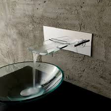 modern wall mount waterfall vessel sink