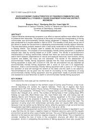 Dan akan menjadi pilihan anda. Pdf Socio Economic Characteristics Of Fisheries Communities And Environmentally Friendly Fishing Equipment In Batang District Indonesia