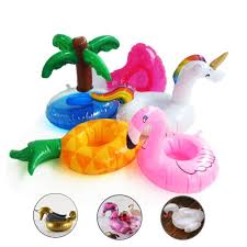 Floating Drink Holders Inflatable Flamingo Donut Pool Float Unicorn Cups