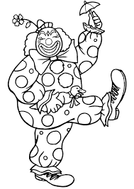 Halloween page 9 of 91. Coloriage Cirque Gros Clown Avec Petit Parapluie