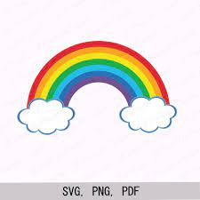 Rainbow Svg Rainbow And Clouds Rainbow Clipart Etsy Rainbow Clipart Svg Rainbow Cloud