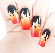 Burning Flames Manicure Using Our Fire Nail Vinyls Found At Snailvinyls Com Fire Nails Nail Vinyls Nails